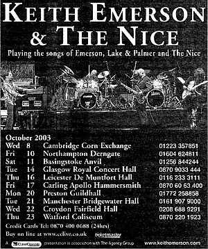 Tour advert from the Guardian 28 Mar 2003