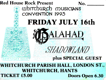 Ticket for the 1993 festival, headlined by Galahad.